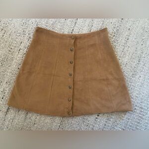 alter’d state sz S camel-colored faux Suede button up skirt